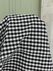 SHEIN Black And White Sleeveless Plaid Chest Strap Loose Casual Holiday Maternity Dress Summer Fashion Maternity Dress Summer Vacation  Summer Dresses For Women