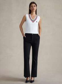 Briarwyn 女士撞色条纹针织背心，学院风夏季女士服装和女士海滩装，适合 7 月 4 日女士机场 - 白色 - 查看 4