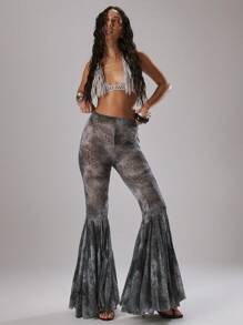 MUSERA Pattern Knit Flare Trouser Spring, Summer, Holiday, Vacation, Ibiza, Festival, Rave, Cool Girl, Shipwrecked
