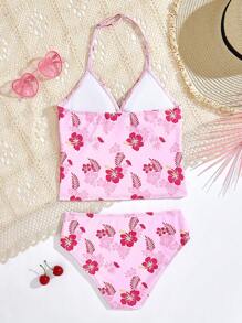 Girls Minimalist Fashion Printed Bikini Swimsuit, Beach Vacation Matching Swimwear Set (Sold Separately In Sets Of 3 For Mommy And Me Outfits)