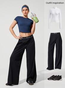 GLOWMODE Ít hơn là nhiều Áo chống nắng UV nhẹ Áo crop top ôm sát vừa vặn cho bé Tập yoga Pilates Barre Studio Trang phục thường ngày nhẹ nhàng - Dark Blue - Xem 5