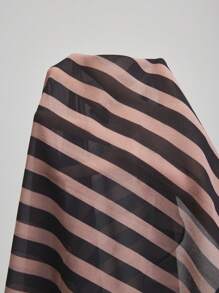 Ontre Falda larga de mujer de verano con rayas verticales contrastadas y transparente - Multicolor - Ver 5