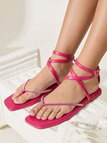 CUCCOO CHICEST Dép đế bằng quai thời trang nữ - Màu Hồng Tươi - Xem 5