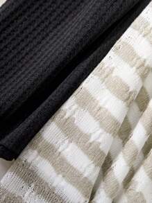 CosyJoli Women Plus Size Casual Drawstring Striped Shorts - Multicolor - View 5