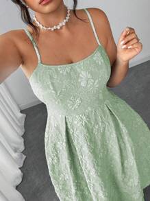 Elenzga 加大码女式 U 领纯蓝色提花面料晚礼服，修身喇叭形廓形，欧美高端细肩带派对礼服，喇叭形优雅