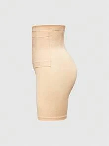 SHAPORA سروال نسائي بخصر عالٍ بلون أحادي لإنحات الجسم - بيج - مشاهدة 5