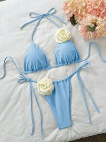 Swim Chiccia 女士海滩夏季比基尼套装 - 淺藍色 - 查看 1