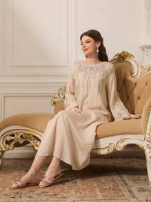 CUCCOO TILAWA Sandalias planas de moda casual con decoración de strass para mujer