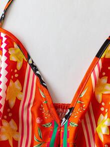 Flirla Vestido de playa estilo boho, vestido bohemio casual elegante con tirantes finos, vestido estampado con mariposas para fotografía de vacaciones en la isla, vestido de tirantes finos para mujeres - Multicolor - Ver 4