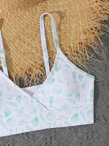 3件套 女童印花泳衣套装 夏季女童套装 少女女孩夏季套装 夏季服装套装 女童夏季套装