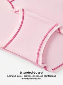 LUVLETTE Bộ 3 quần lót nữ cạp vừa cơ bản bằng cotton thoáng khí - Thiết kế nhiều màu sắc, đồ lót mặc ngoài cũng phù hợp cho bé gái tuổi teen & trẻ em - Nhiều màu - Xem 7