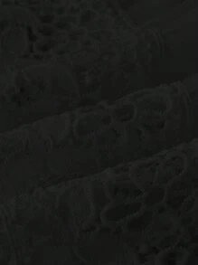 Ontre Abito lungo elegante da donna con scollo a V, maniche lunghe e contrasto di colore in pizzo