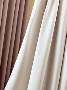 SHEIN Clasi 女士优雅简约纯色收腰 A 字褶裙，极简设计，闪亮光泽，春夏