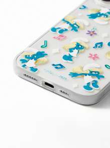 The Smurfs X SHEIN Durable, Fashionable, And Fun Mobile Phone Case - Full-Print Protective Case Design, Compatible With IPhone, Clear Phone Case - Multicolor - View 7