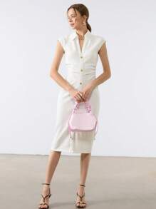 SHECARRY BOLSO MAGNÉTICO CON FRUNCIDO ROSA PARA MUJER - Púrpura malva - Ver 7