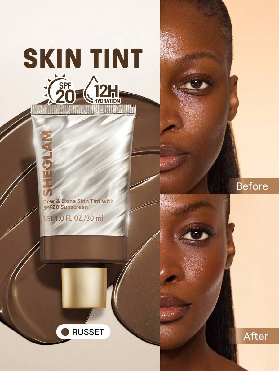SHEGLAM Dew & Done Spf20輕薄粉底-Russet 品牌美妝化妝品 適合女士與女孩 - 赤褐色-30毫升 - 查看 1