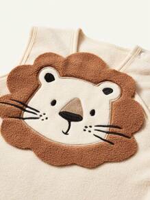 Cozy Pixies 1pc Soft & Comfortable Embroidered Lion Design Fleece Sleeping Bag