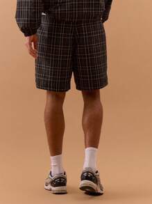 Musero Pantaloni scurți cu talie elastică în carouri, primăvară, vară, sărbătoare, vacanță, - Negru - Vizualizare 4