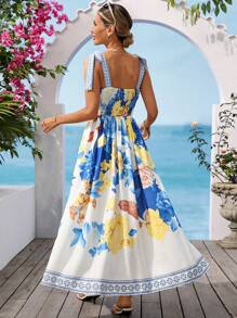 Vivid Eden 女士细肩带连衣裙，夏季时尚 - 彩色 - 查看 2