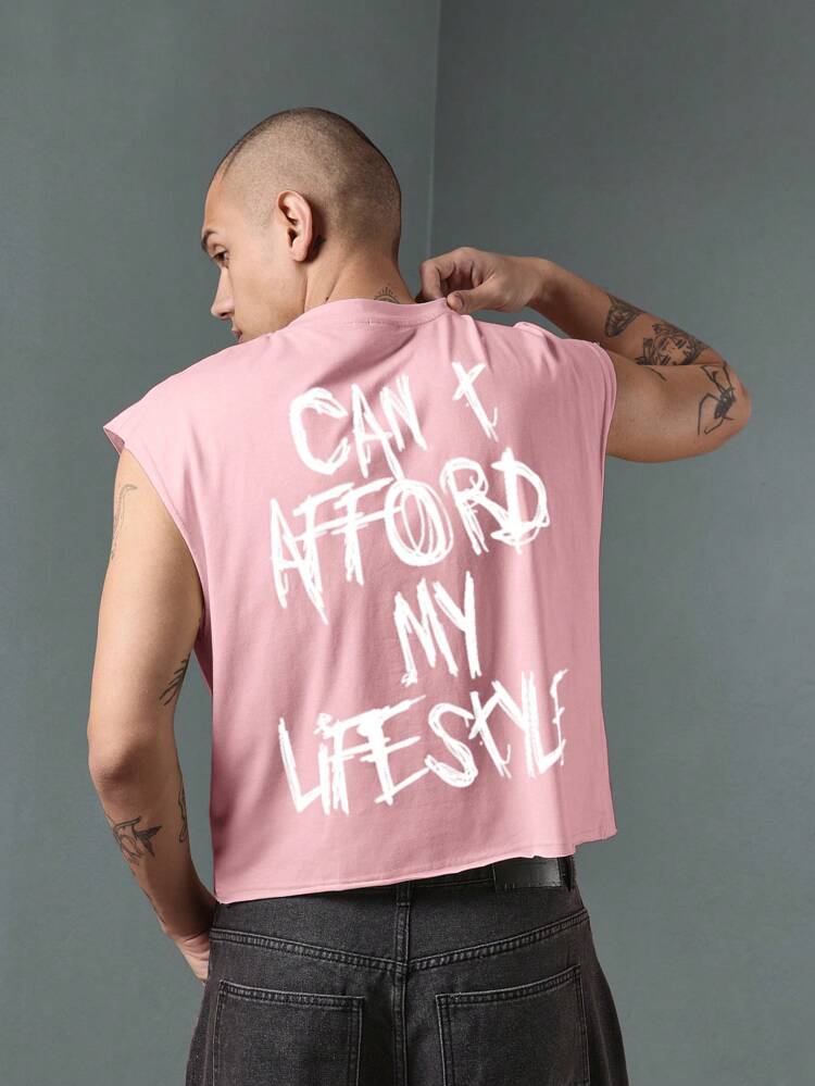 Sleeveless Cut Off Crop Graphic Print Tank Top