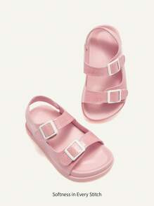 Cozy Pixies 1 双可爱幼儿钩环花卉休闲公主时尚百搭软底平底凉鞋，夏季