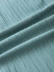 SHEIN Clasi 优雅女士纯色纹理褶皱上衣和花朵阔腿裤套装 - 彩色 - 查看 10