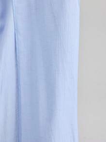 Ontre 2025 Autumn Women's Solid Color Double-Breasted Trench Coat, Casual Commuter, Loose & Comfortable, Unisex Business Casual Office Wear - Baby Blue - View 7