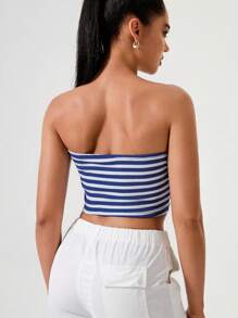 Hanevo Top tubo de mujer con estampado de rayas