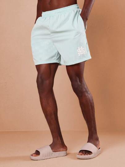 SUMWON Premium Strand Badeshorts Athletische Boardshorts mit verstellbarer Taille Sommer Pool Shorts Wassersport Lässig Badehose