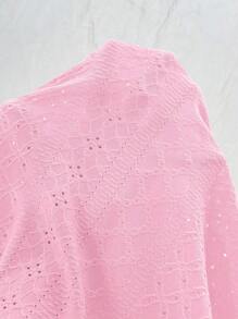SHEIN Clasi 大码女式夏季圆领交叉后背修身背心 - 粉色 - 查看 4