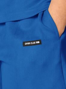 SUMWON 夏季运动休闲套装短款Polo衫，周末休闲穿着，青少年男童田径网球服