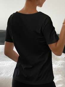 DAZY Women's Casual Basic Slightly Loose Fit T-Shirt, Summer