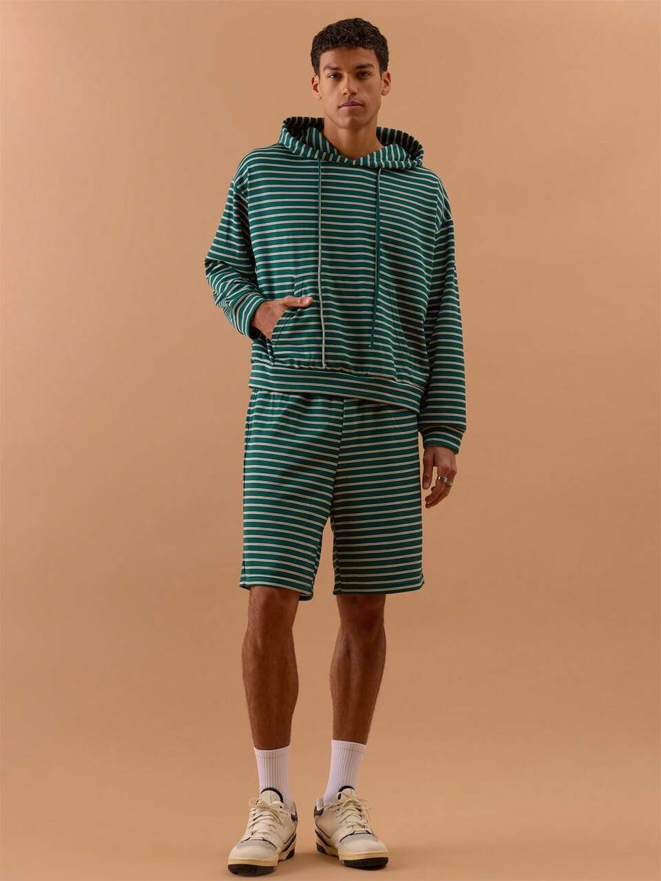 Men Towel Stripe Oversized Hoodie Spring, Summer, Holiday, Vacation,
