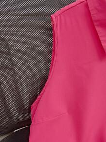 SHEIN LUNE Plus Size Button Front Sleeveless Polo Collar Shirt - Pink - View 4