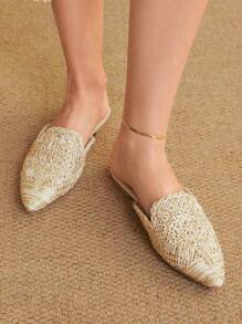 Styleloop Women's Pointed Toe Bohemian Style Fashion Flat Shoes - Apricot - View 2