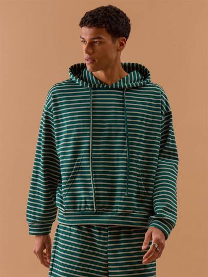 Musero Men Towel Stripe Oversized Hoodie Spring, Summer, Holiday, Vacation,