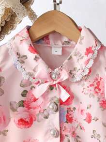 SHEIN 女孩碎花甜美连衣裙，适合聚会、派对等各种场合，展现甜美、优雅和浪漫，夏季 - 粉色 - 查看 6