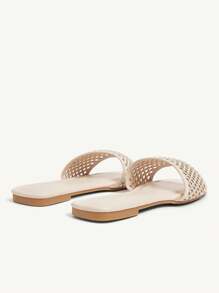 CUCCOO CHICEST Women's Fashion Rhinestone Hollow-Out Flat Sandals, Versatile - Apricot - View 13