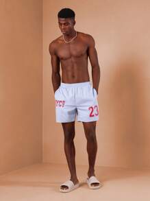 SUMWON Bañador deportivo de la colección NYC, estilo baloncesto número 23, para verano, playa, piscina, vacaciones, fiestas y ocio