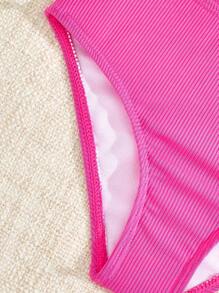 SHEIN Maillot de bain deux pièces blanc unicolore simple pour fille