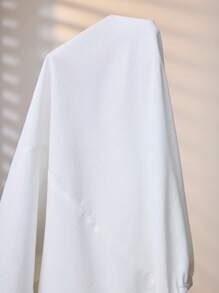Uhlyne Vestido midi de línea A con cuello de mandarín, botones de resina, sin mangas, lazo y escote halter de lino de unicolor y elegante para mujer