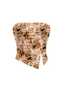 Shutterstock Ladies Brown, Leopard, Camouflage, Mottled Casual Crop Tops, Suitable For Summer, Vacation, EDC, Music Festival - Rust Brown - View 2
