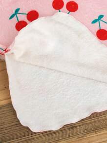 Infant Girls' Double-Sided Flannel Cherry Print Sleeveless Hooded Sleeping Bag & Robe, Homewear - Red - View 6