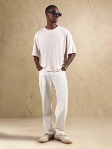 SUMWON High End Textured Boxy T-Shirt Oversized Casual Comfort Fit Streetwear Wardrobe Essential Summer Classic Tee