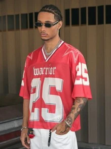 AXEPEAK Streetwear Hip-Hop Style Short Sleeve Sports Jersey T-Shirt For Men, Summer, School