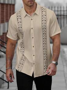 Manfinity CasualCool 大码男士夏季假日风格短袖衬衫