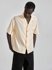 Ontre New 2025 Men's Summer Wear, Suitable For Beach Vacation, Club, Teacher Uniforms, Country Music Festival, Street Style, Stockholm-Inspired, Independence Day, Men's Short Sleeve Solid Color Fashion Shirts For Summer