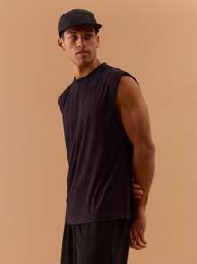 Musero Men Oversized Sleeveless T-Shirt Tank Top Spring, Summer, Holiday, Vacation - Grey - View 2