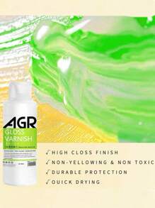 1pc Acrylic Water-Based Glossy Varnish 100ml; Non-Removable; Glossy Finish,Lightweight, ; Dries To A Non-Tacky, Flexible Surface; Non-Yellowing And Water-Resistant When Dry;Intermixable With Acrylic Paint Colors And Mediums Back To School - Multicolor - View 7