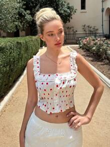 Glamine Women's Romantic Summer Vacation Polka Dot Blouse, Women's Shirt - Multicolor - View 1
